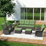 8 Piece Outdoor Wicker Patio Furniture Set, Patio Chairs Set with Thickened Olefin Cushions, High Back and Deep Seating - Photo 1