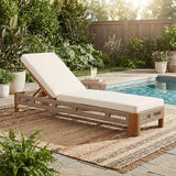 Christopher Knight Home Lamon Acacia Wood Chaise Lounge Chair Outdoor with Cushion - Photo 1