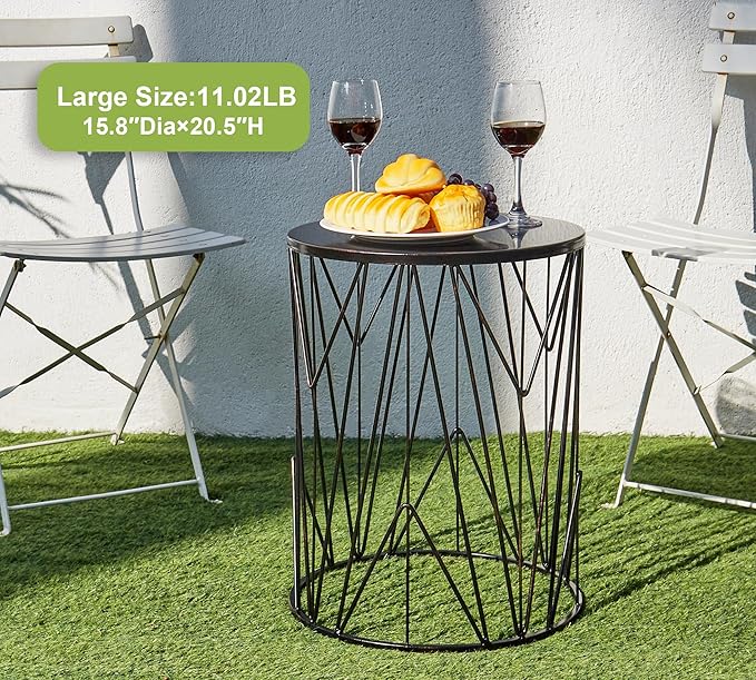 HFHOME Set of 3 Heavy-Duty Round End Table, Side Table, Coffee Table for Indoor Multifunctional Use - Photo 5