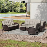 Joyside Wicker Patio Furniture Set, 7 Piece Outdoor Furniture Set with Thickened Cushions, High Back, Deep Seating - Photo 7