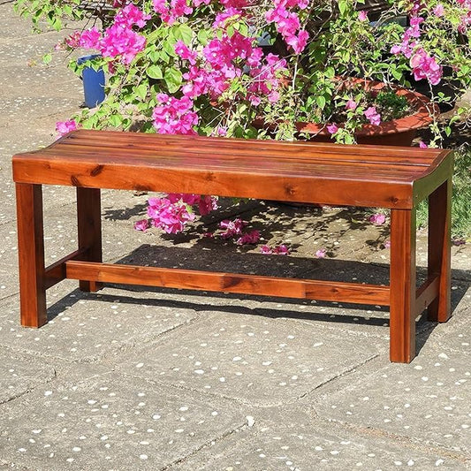 International CaravanInternational Caravan Highland Acacia Americana 42-inch Backless Bench with Contoured Seat