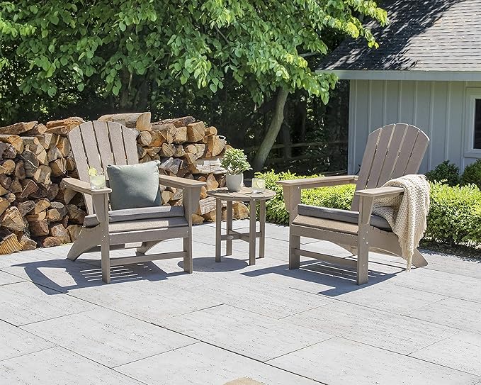 POLYWOOD Nautical 3-Piece Adirondack Chair Set - Photo 2