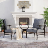 Metal Patio Chairs Set of 2 with 5.75" Extra Thick Cushion - Photo 1