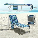 Outsunny Tanning Chair Set of 2 with Face Hole, Side Table - Photo 3