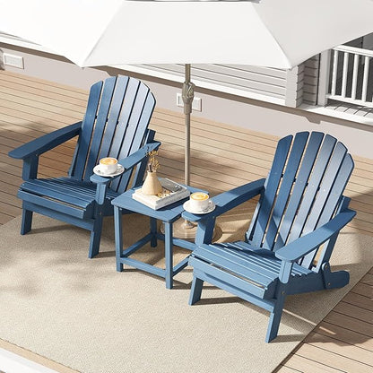 Oversized Wooden Folding Adirondack Chair with Pre-Assembled Backrest and Seat Board, Lounge Chair for Outdoor Patio Garden Lawn Backyard Firepit Deck Pool Beach