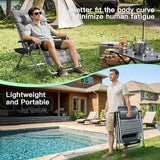 Amopatio Oversized Zero Gravity Chair Set of 2, 29in Reclining Camping Lounge Chair Upgraded Lock and Footrest - Photo 6