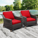Joyside Wicker Patio Chairs Set of 2, Outdoor Rattan Furniture with Wide Armrest and Thick Cushions - Photo 6