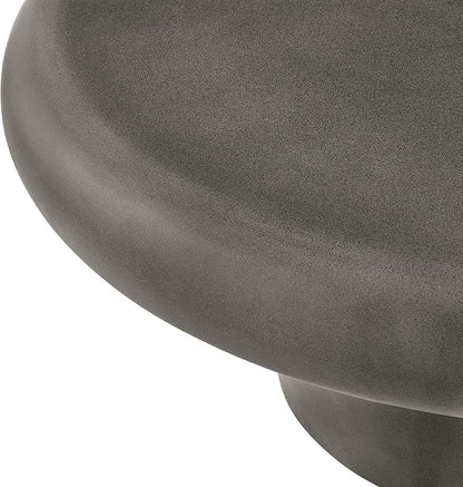 Modway Argos Round Concrete Coffee Table in Gray - Cement Low Coffee Table for Sitting on The Floor - Weather Resistant Stone Patio Coffee Table - Indoor Outdoor 34 Inch Center Table