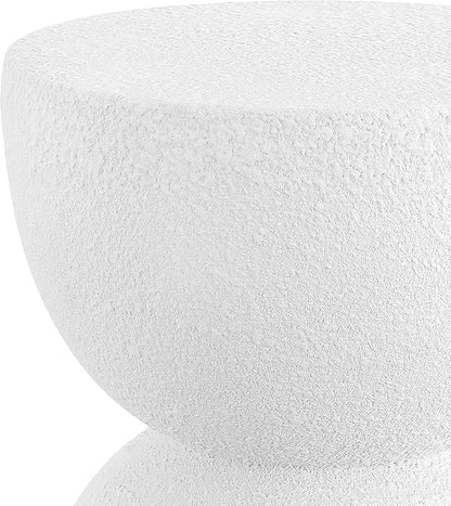 JONATHAN Y TBL1100A Greta 18" Mid-Century Modern Drum Indoor/Outdoor Accent Table Modern, Contemporary, Minimalist, Scandinavian, Classic, Patio, Garden, Bathroom, Living Room, White