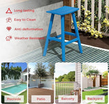 Costaelm All-Weather Bar Stools Set of 3, 29" Height Outdoor Bar Stools, Adirondack Poly Patio Bar Stool for Patio, Deck - Photo 5