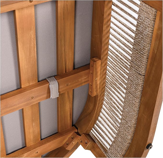 Merax Acacia Wood Outdoor Club Chair, Woven Rope Accents Design, Wooden Patio Accent Chair - Photo 8