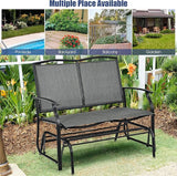 Giantex Patio Glider Benches for Outside, Swing Glider Chair with Steel Frame, 400 LBS Capacity, Patio Swing Rocker - Photo 4
