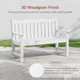 Stoog 3-Piece All-Weather Outdoor Bench & Chairs Set, Include 2 Garden Chairs and 1 Garden Bench, for Porch, Backyard - Photo 7