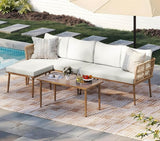 DWVO 6 Pieces Patio Furniture Set, L Couch Outdoor with Coffee Table&Washable Cushions - Photo 1