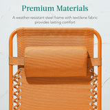 Best Choice Products Adjustable Zero Gravity Chair, Monochromatic Color Folding Patio Recliner w/Side Tray - Photo 6