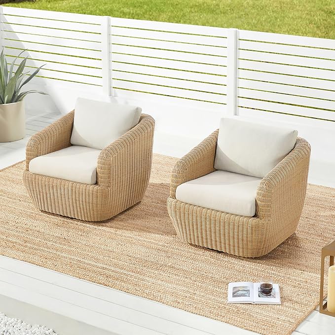 CHITA 4 Pieces Patio Wicker Furniture Set, Outdoor Rattan Bistro Set with Removable Thickened Cushions, Fully Assembled - Photo 5