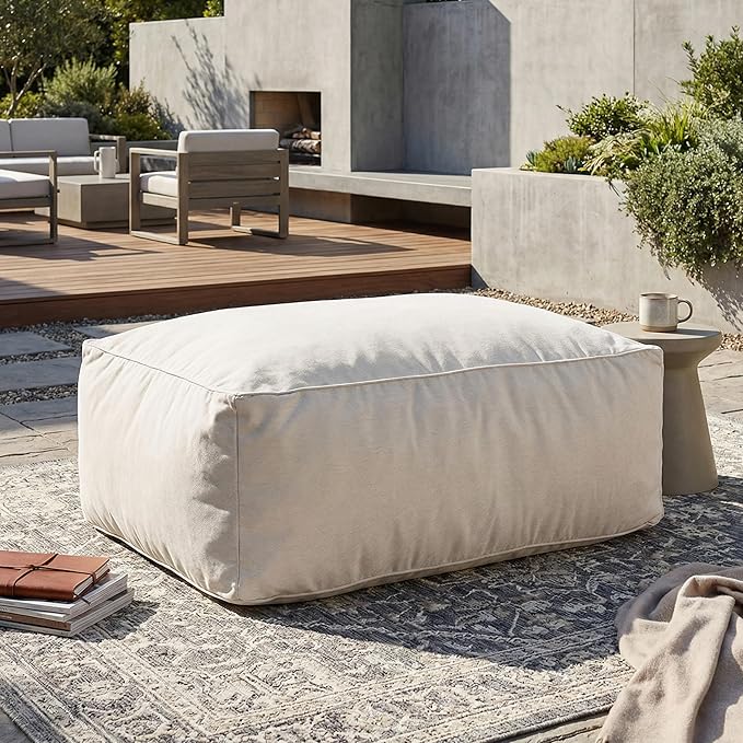 Christopher Knight Home Teriu Outdoor Bean Bag Chair with Shredded Foam, Modern Bean Bag Chairs for Adults and Kids - Photo 5