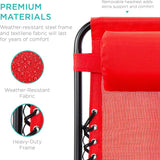 Best Choice Products Set of 2 Adjustable Steel Mesh Zero Gravity Lounge Chair Recliners w/Pillows and Cup Holder Trays - Photo 6