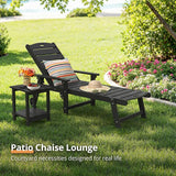 LUE BONA Chaise Lounge Chair with Table, 6-Piece, HDPS Chaise Lounger, 5 Positions Adjustable Lounge Chairs - Photo 4