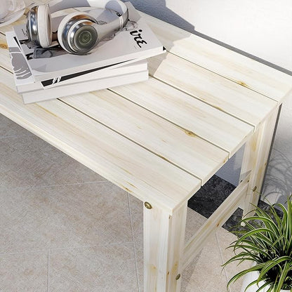 Outsunny 2-Seat Wood Garden Bench, Patio Bench Outdoor Bench with Slatted Seat, Backless Front Porch Bench for Park, Garden, Poolside, Deck, Nature Wood