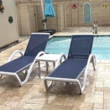 PURPLE LEAF Patio Chaise Lounge Chair Set of 3 Outside Aluminum Plastic Stackable Tanning Chairs with Armrests and Side - Photo 3