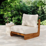 Christopher Knight Home Poppy Outdoor Club Chair with Water Resistant, Acacia Wood Lounge Chair Outdoor - Photo 1