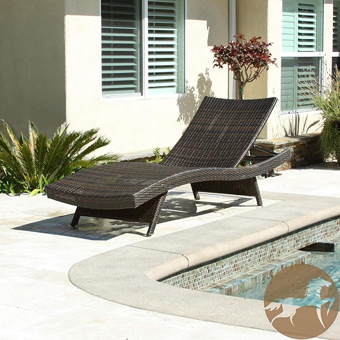 Christopher Knight Home Salem Outdoor Wicker Adjustable Chaise Lounge, Multibrown - Photo 2