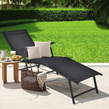 Tangkula Folding Lounge Chair Outdoor, Recliner Chaise Lounge with 5-Position Adjustable Backrest & 2-Position Footrest - Photo 4