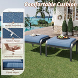 HOMREST Metal Outdoor Ottoman, 2-Piece Aluminum Footstool w/Removable Cushion - Photo 4