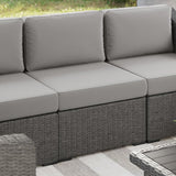 Martha Stewart Bedford Indoor-Outdoor Modular Patio Sectional Sofa Center Seat with Rattan Wicker Finish in Gray with - Photo 3
