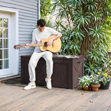 Greesum 120 Gallon Deck Box, Resin Outdoor Storage Container for Patio Furniture, Garden Tools, Pool Accessories - Photo 3