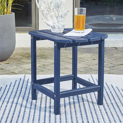 Signature Design by Ashley Outdoor Sundown Treasure HDPE End Table, Blue