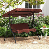 Tangkula 3 Person Porch Swing, Patio Swing with Removable Cushion & Powder-Coated Steel Frame - Photo 2