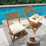 IDZO Serene Bistro Set – 2-Piece Foldable Acacia Wood Chairs with Cushions, FSC-Certified Durable Construction - Photo 6