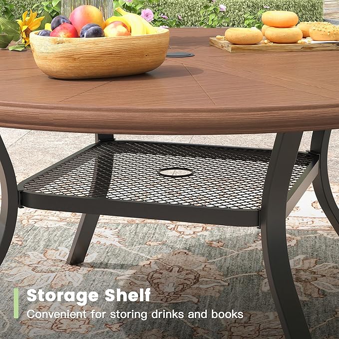 Outdoor Patio Round Dining Table for 4 - Photo 7