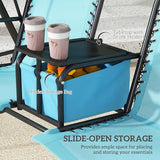 Outsunny 2-Seat Patio Swing Chair, Outdoor Canopy Swing Glider with Pivot Storage Table, Cup Holder, Adjustable Shade - Photo 5