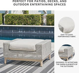 Signature Design by Ashley Seton Creek Casual Nuvella Weather Resistant Fabric Outdoor Ottoman with Cushion - Photo 5