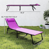 Outsunny Folding Chaise Lounge Chair Set of 2, Patio Sun Tanning Chair - Photo 3