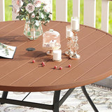 VICLLAX 60" Outdoor Round Patio Table for Lawn Garden - Photo 6
