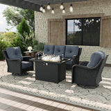 5 Piece Patio Furniture Set with Fire Pit Table - Photo 1