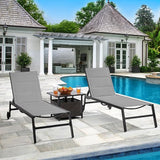 Yaheetech Outdoor Patio Chaise Lounge, All Weather Outdoor Lounge with Wheels, 5-Position Adjustable Recliner for Patio - Photo 9