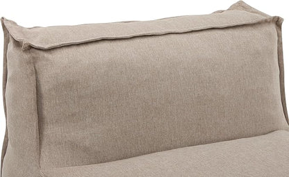 Merax Outdoor Bean Bag Lounge Chairs Set of 2, 61" Outdoor Chaise Lounger Chair with Foam Filled, Cozy Outdoor Bean Bag Couch for Patio Pool Desk, Water-Resistant Fabric Sun Lounger Chair, Beige