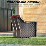 Joyside Swivel Patio Chairs Set of 2, Wicker Patio Furniture with Wide Armrest and Thick Cushions - Photo 6