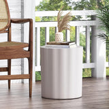 Concrete Side Table Outdoor Faux Stone End Table, Round Outdoor Accent Tables Patio Garden Stool Plant Stand for Porch - Photo 3