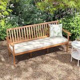 RELAX4LIFE 64’’ Outdoor Bench Acacia Wood - 3-Person Patio Bench w/Slatted Backrest, Armrests & Removable Seat Cushion - Photo 2