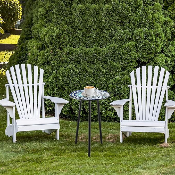 1 Pack Metal Outdoor Side Table Small Outside Round End Table for Patio Modern Accent Garden Corner Table for Small - Photo 7