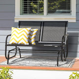 NUU GARDEN 2 Seats Outdoor Glider Bench Patio Glider Swing Chair with Powder Coated Steel Frame and Breathable Seat - Photo 2