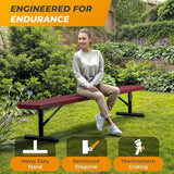 Heavy-Duty Outdoor Metal Bench, Thermoplastic-Coated, Portable, Weatherproof, Commercial-Grade for Parks, Gardens - Photo 4