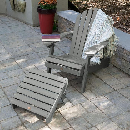 highwood AD-KITCHL1-CGE Hamilton Folding & Reclining Adirondack Chair with Ottoman, Coastal Teak
