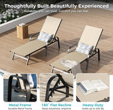 Outdoor Lounge Chair, Adjustable Patio Reclining Chaise with Textilene Fabric - Photo 5
